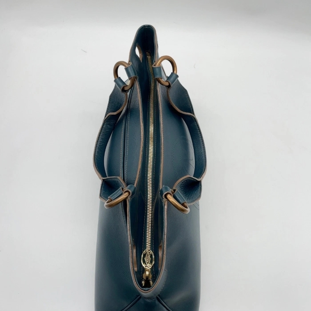 Cartier Blue Leather Women's Bag Authentic In Pristine Condition - Picture 8 of 14
